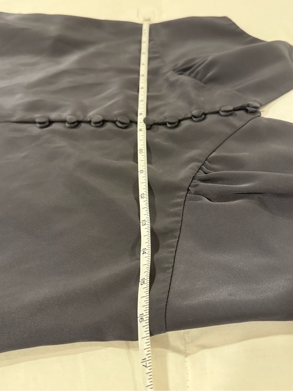 NWOT 🆕 Anthropologie “Mare Mare” Satin Slip Mini Dress • Deep Gray • Medium - Picture 12 of 13